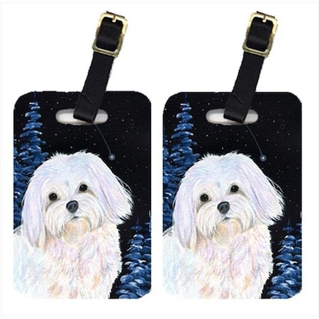 Carolines Treasures Carolines Treasures SS8460BT Starry Night Maltese Luggage Tags - Pair Of 2 SS8460BT